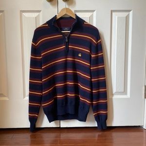 Vintage men’s brooks brothers 1/4 zip striped/ rugby sweater.  Size L